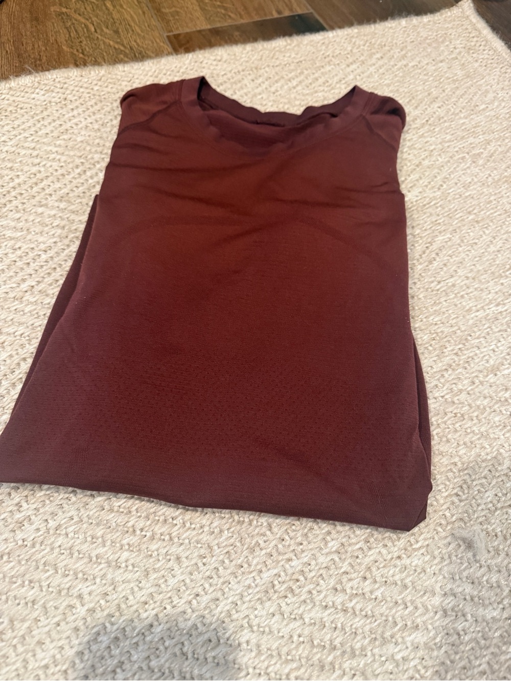 lululemon athletica Short Sleeve Crew Top in Burgundy